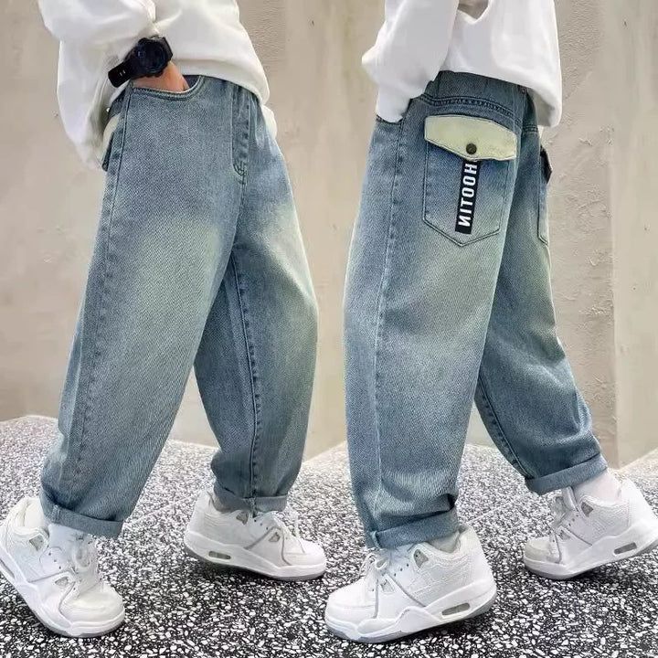 Unisex Loose-fit casual denim pants with special pockets Mune Fashion