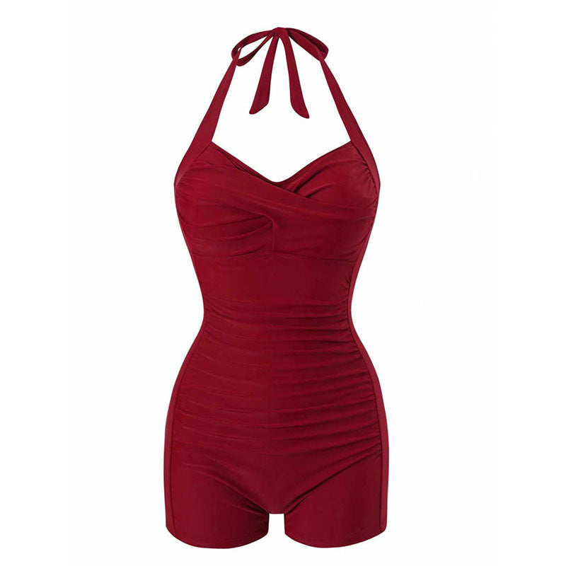Women's One-Piece Swimsuit with Halterneck Design and Modern Fit Mune Fashion