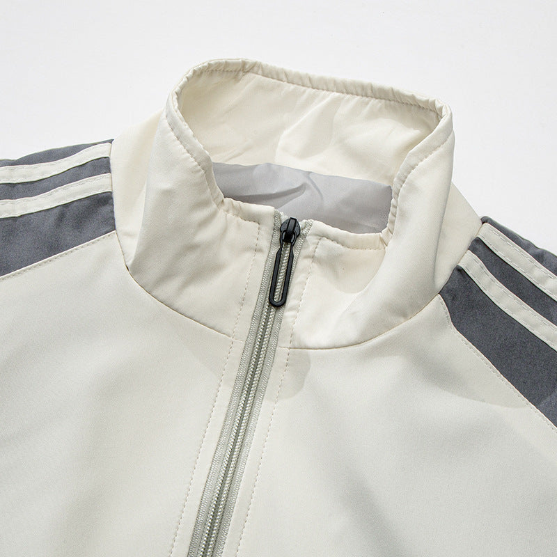 Men's classic sports training set with stand-up collar, full-length zipper, and elastic drawstring pants Mune Fashion