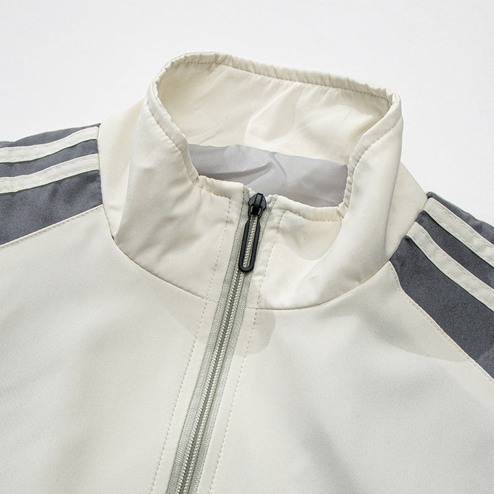 Men's classic sports training set with stand-up collar, full-length zipper, and elastic drawstring pants Mune Fashion