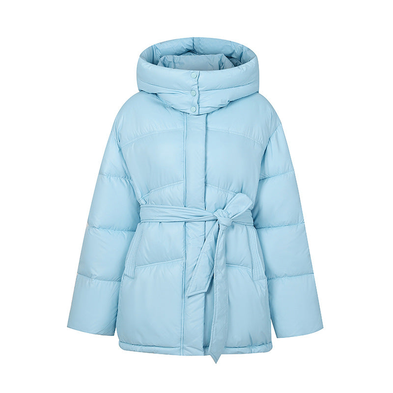 Ladies Stylish Padded Winter Coat with Belt and Hood Mune