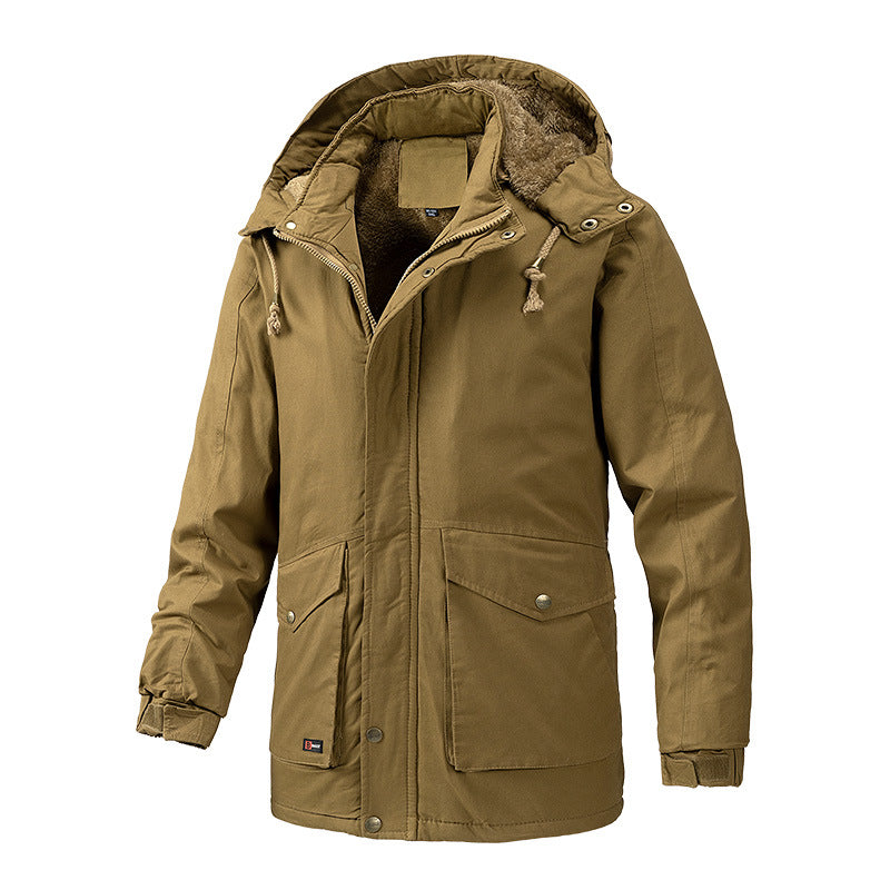 Men's Warm-Lined Parka Jacket with Hood and Teddy Lining Mune Fashion