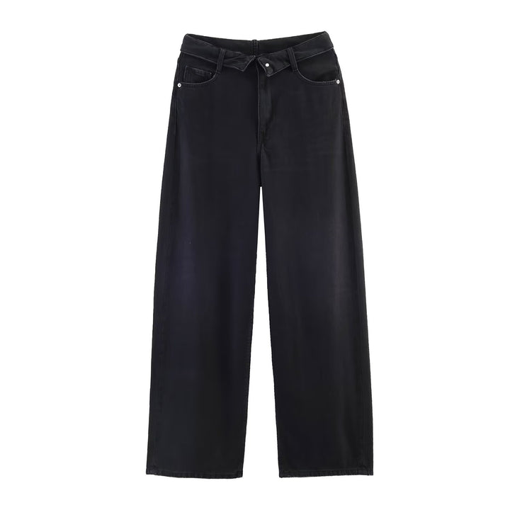 Women's high-waisted vintage jeans with destroyed effects Mune Fashion