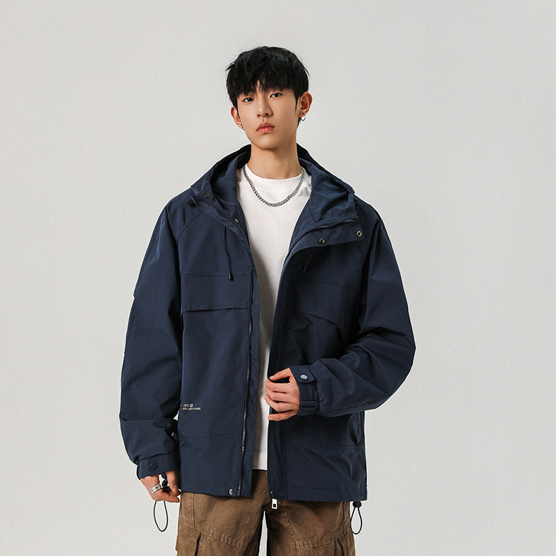 Men's technical hooded softshell jacket with high collar and adjustable hem Mune Fashion