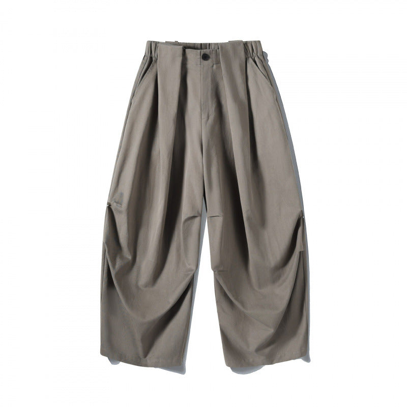Men's wide-cut pleat-front trousers with cropped leg length Mune Fashion