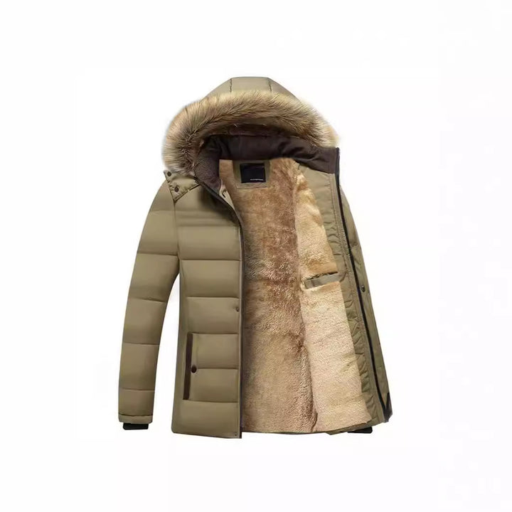 Men's Thermal Parka with cozy faux fur lining and removable hood Mune Fashion