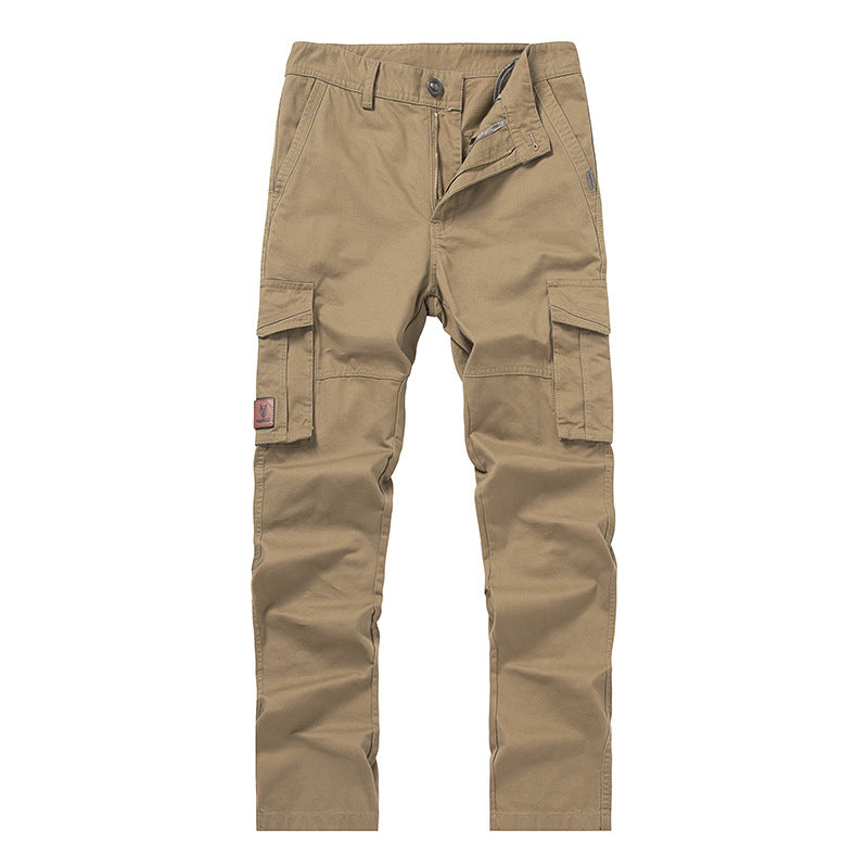 Men's cargo pants in slim-straight cut with multiple pockets and reinforced knees Mune Fashion
