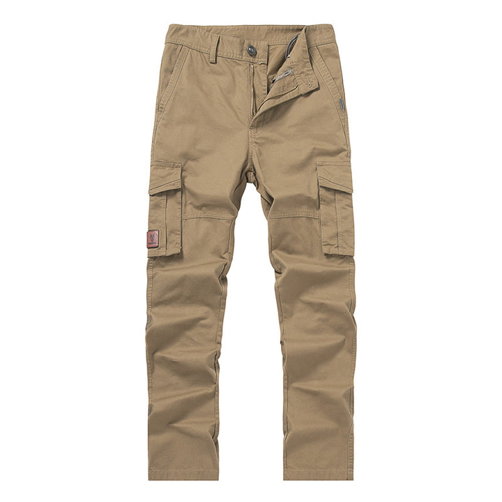 Men's cargo pants in slim-straight cut with multiple pockets and reinforced knees Mune Fashion