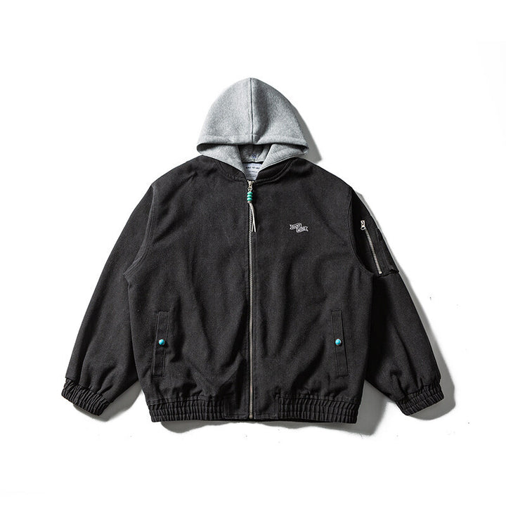 Unisex Oversize Canvas Hoodie with Utility Arm Pocket and Elastic Cuffs Mune Fashion