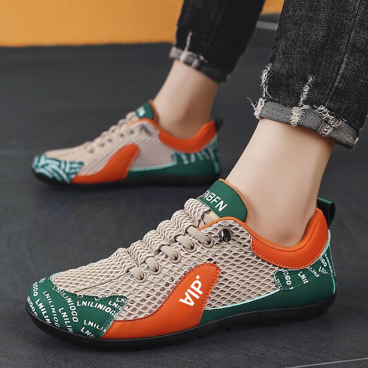 Men's Lightweight Breathable Mesh City Runner with Sturdy Rubber Sole and Decorative Print Mune Fashion