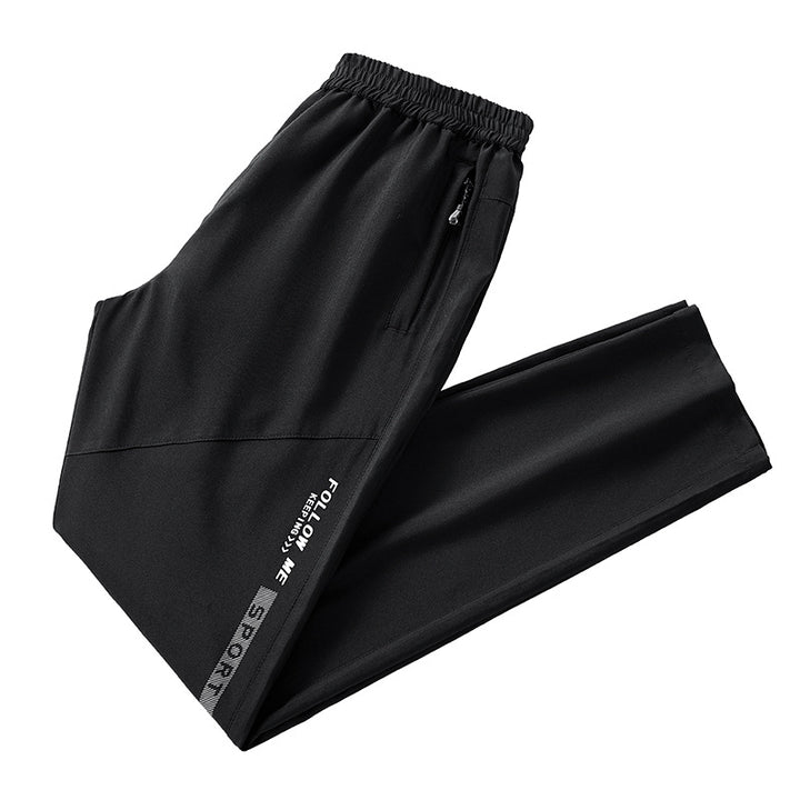Men's Sportive Tapered Jogging Pants with Elastic Waistband, Zipper Pockets and Breathable Functional Material Mune Fashion