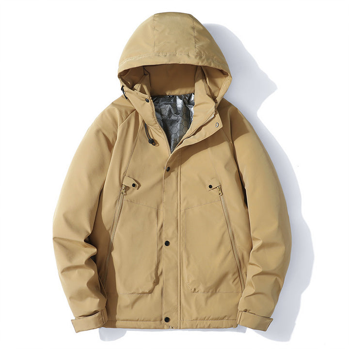 Men's Lightweight Hooded Jacket made of Softshell with Thermal Lining and Minimalist Zip Pockets Mune Fashion