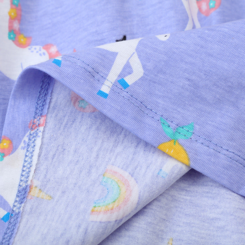 Girl Long Sleeve Dress with Cute Unicorn Patterns Mune Fashion