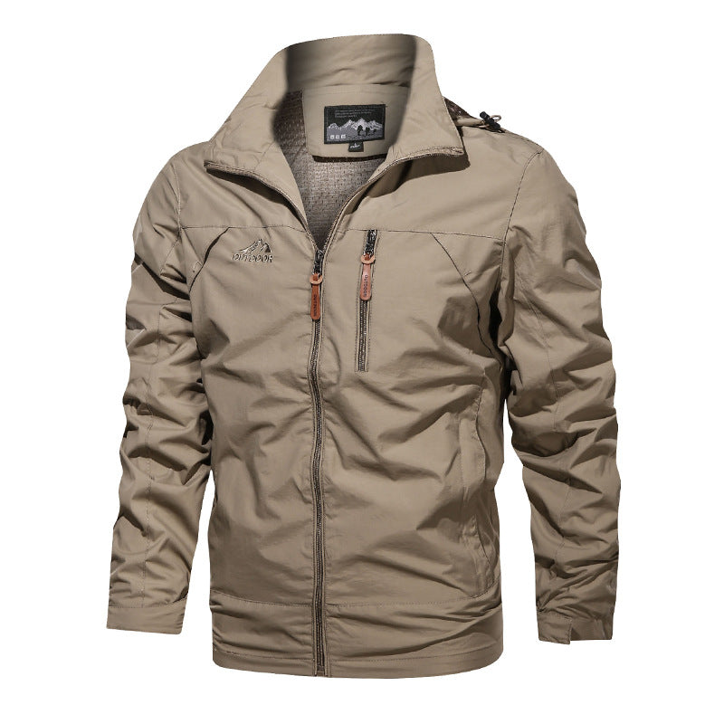 Men's nano lightweight water-repellent softshell outdoor jacket with hood breast pocket Mune Fashion