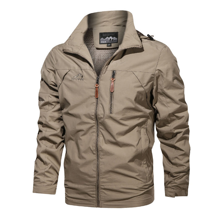Men's nano lightweight water-repellent softshell outdoor jacket with hood breast pocket Mune Fashion