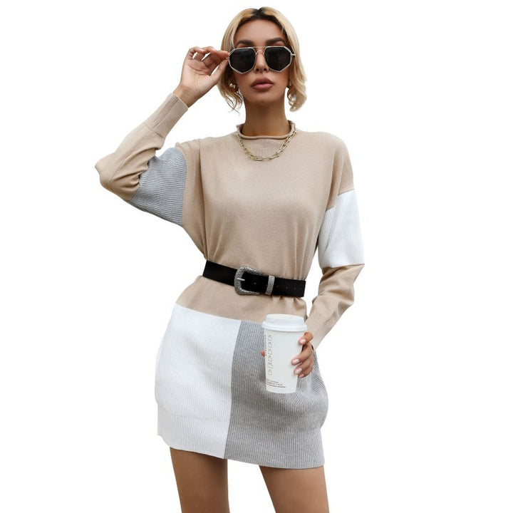 Women's Stylish Knit Dress with Belt Mune Fashion