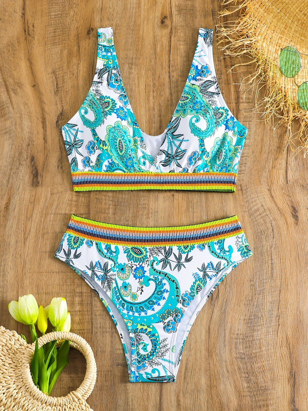 Ladies Bikini Set with fashionable ethnic design Mune Fashion