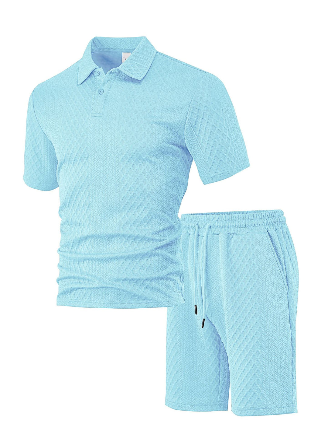 Men's structured polo shirt and bermuda shorts set made of quilted cotton blend Mune Fashion