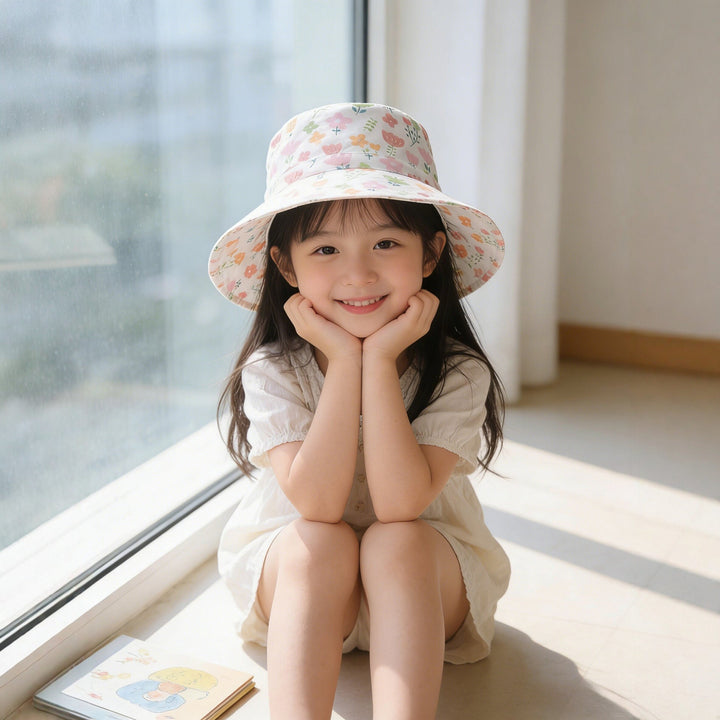 Unisex Children's Sun Hat with high UV protection adjustable chin strap and breathable cotton quality Mune Fashion