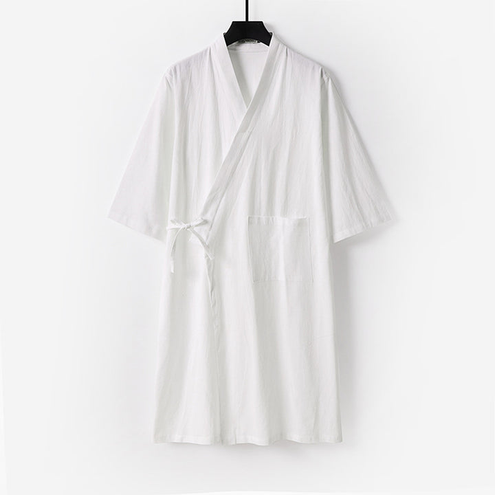 Women's Kimono Wrap Dress with Ties and Patch Pockets Mune Fashion