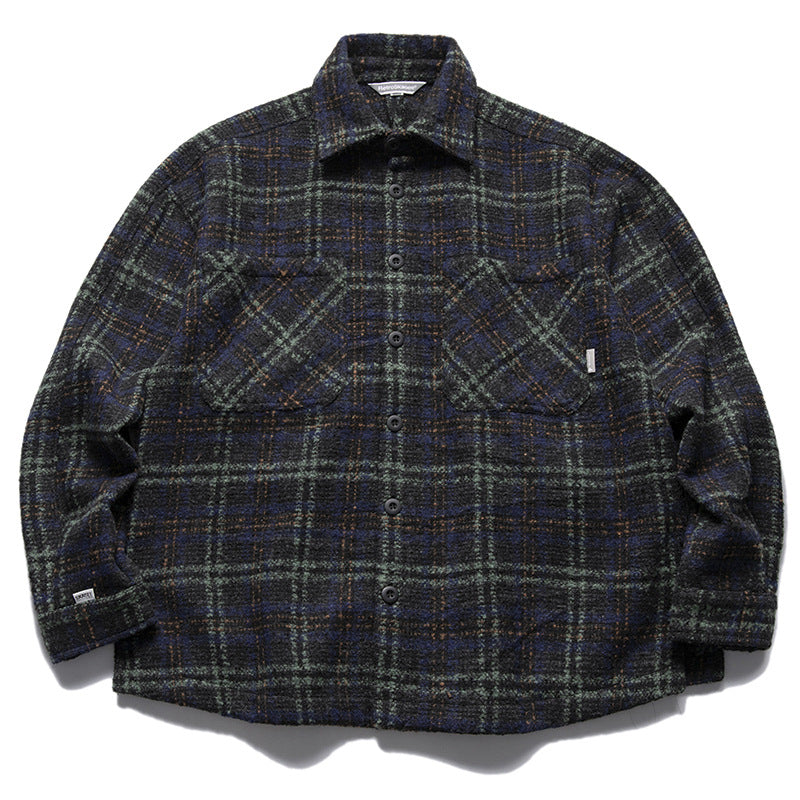Unisex Karo Overshirt made of wool blend with applied chest pockets Mune Fashion