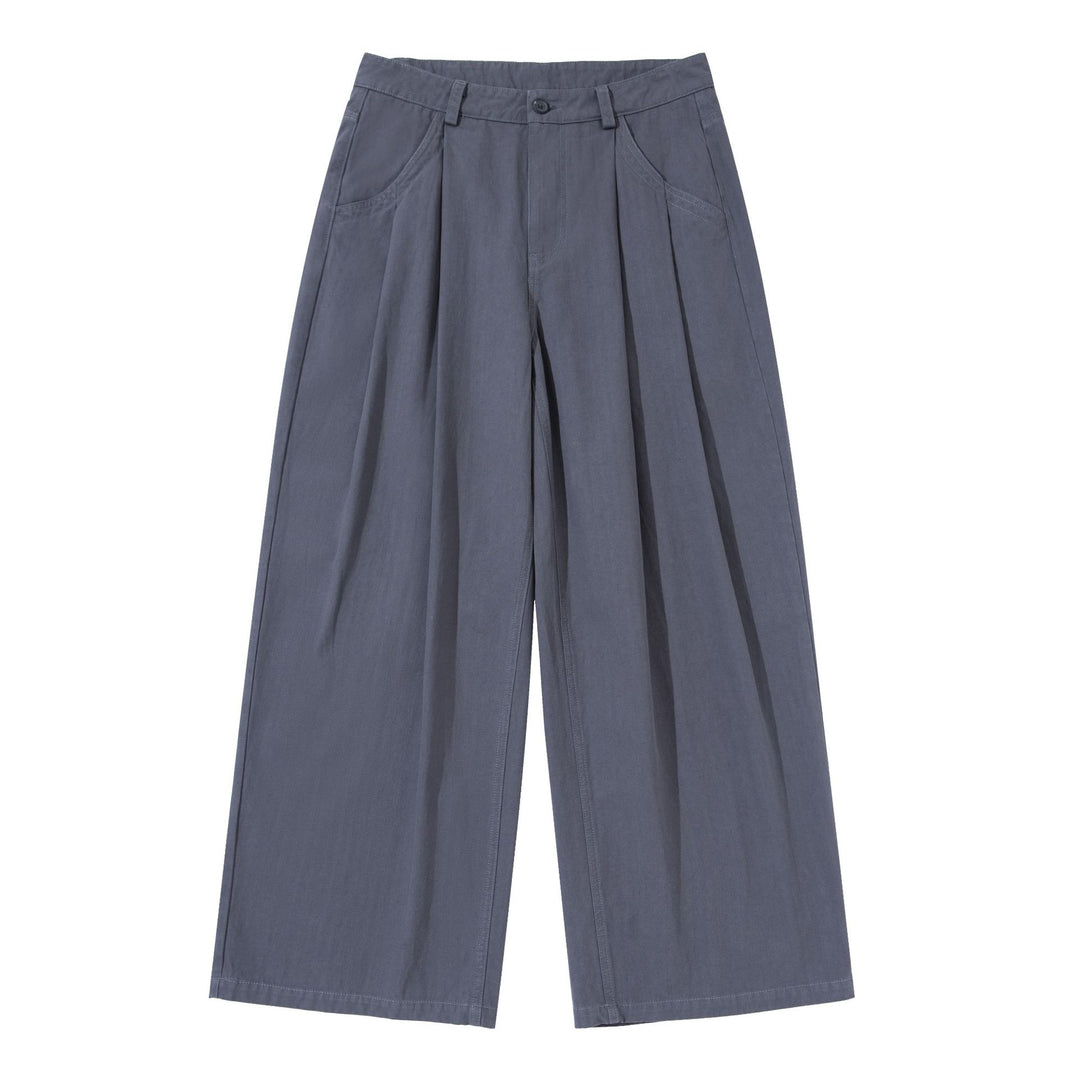 Women Wide Pleated Culotte Pants with High Waist and Deep Side Pockets Mune Fashion