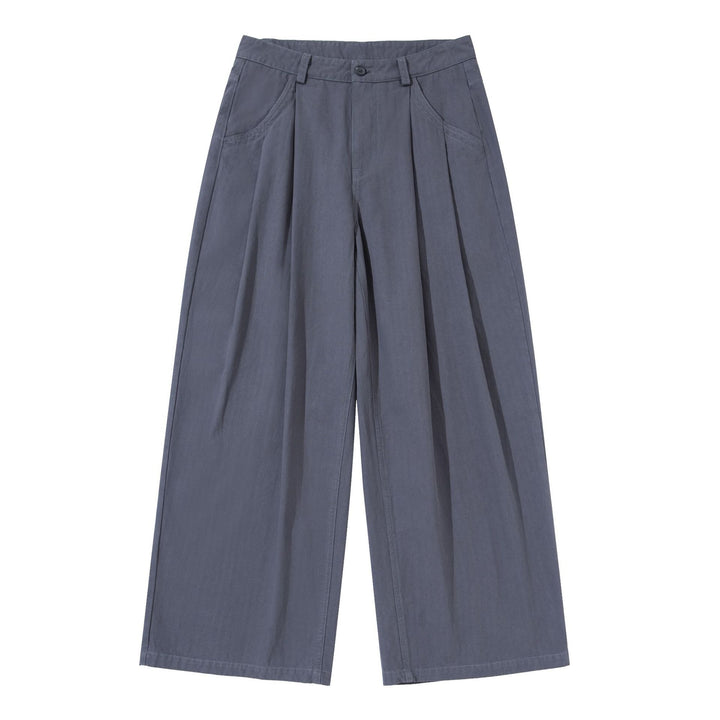 Women Wide Pleated Culotte Pants with High Waist and Deep Side Pockets Mune Fashion