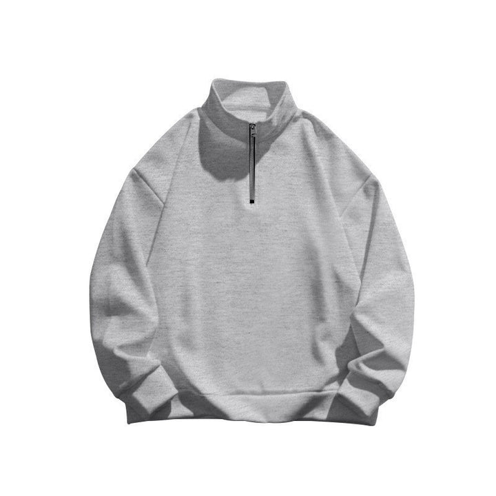 Unisex oversized sweatshirt with half zipper and stand-up collar made of soft cotton blend Mune Fashion
