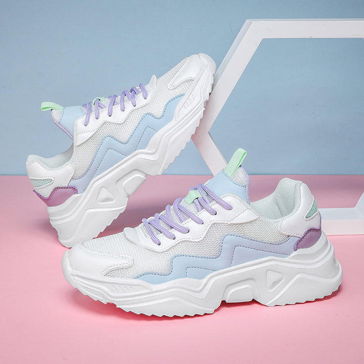 Unisex nan chunky sports sneaker with thick profile sole and breathable mesh fabric Mune Fashion