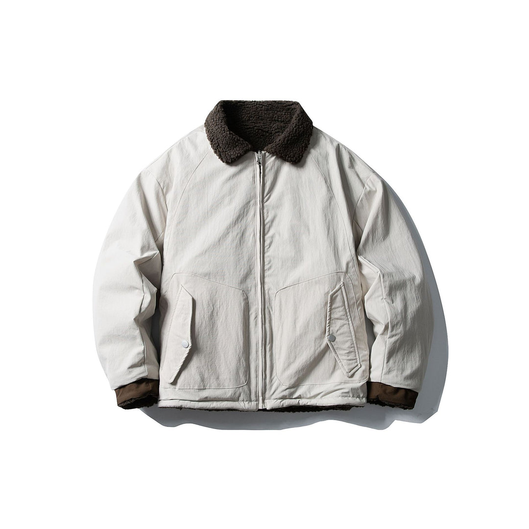 Men's short-cut insulated blouson with sherpa collar and flap pockets Mune Fashion