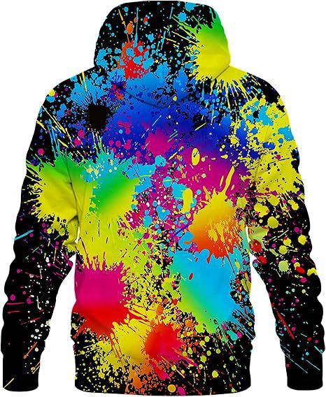 Women's Colorful Hoodie with Creative Splash Designs Mune Fashion