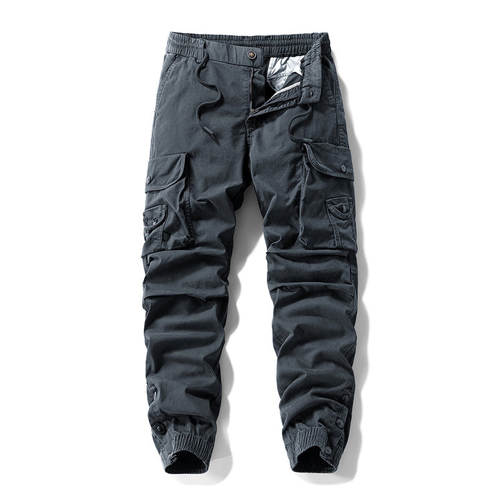 Men's Tactical Cargo Jogger Pants with Drawstring Waistband and Adjustable Snap Pockets Mune Fashion