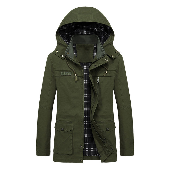 Men's Urban Canvas Parka with Checked Lining and Utility Pockets Mune Fashion