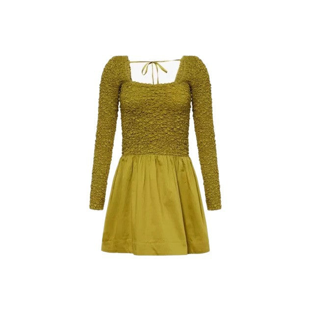Women's Playfully Cut Dress with Textured Top Mune Fashion