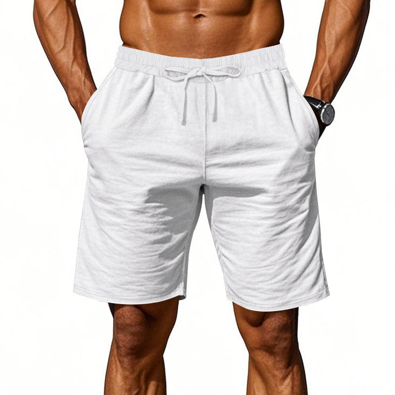 Men's casual cotton blend leisure shorts with elastic waistband and side pockets Mune Fashion