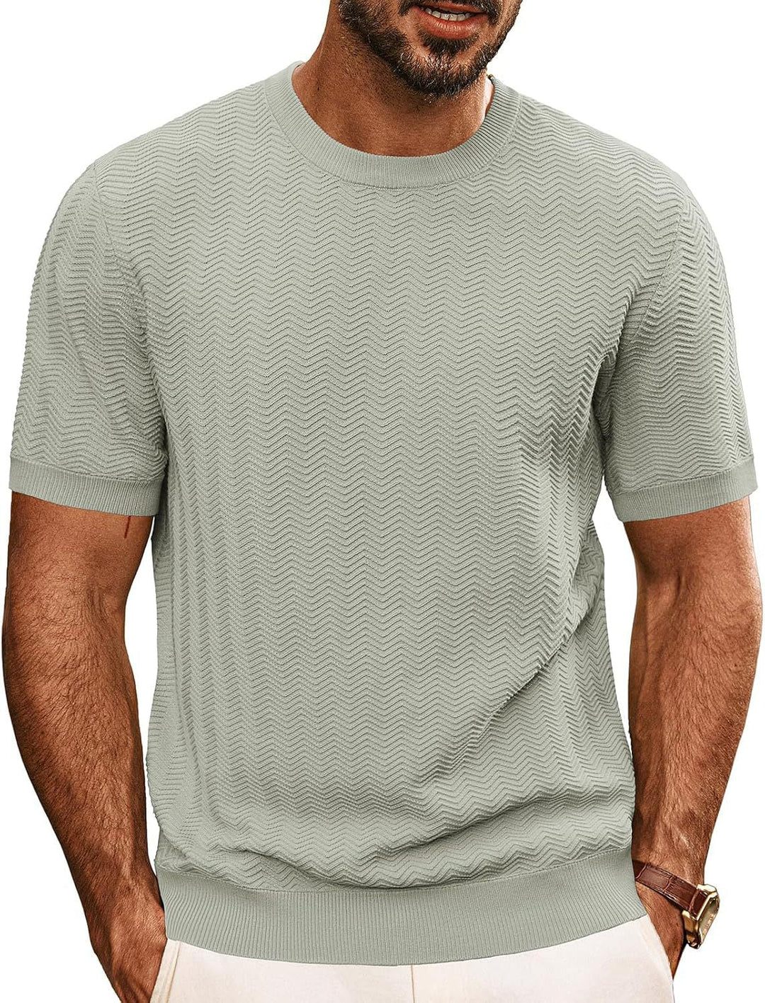 Men's structured round neck T-shirt Mune Fashion