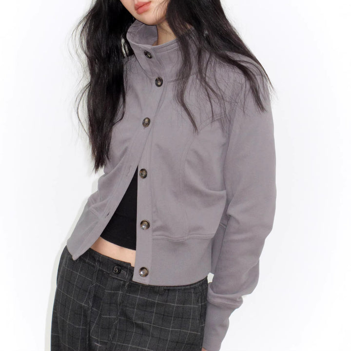 Women Fashionable Quilted Jacket with High Collar Mune Fashion