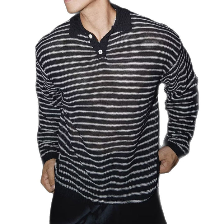 Men's Casual Long Sleeve Shirt with Button Placket Mune Fashion