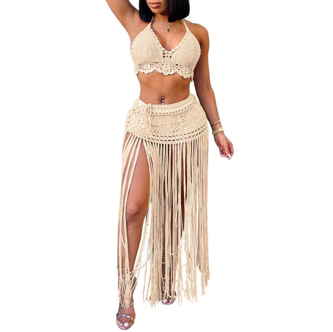 Women's crocheted beach outfit with frayed details Mune Fashion