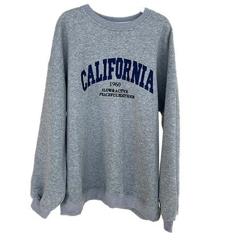 Women’s Wide College Sweatshirt with Round Neck and Statement Print Mune Fashion