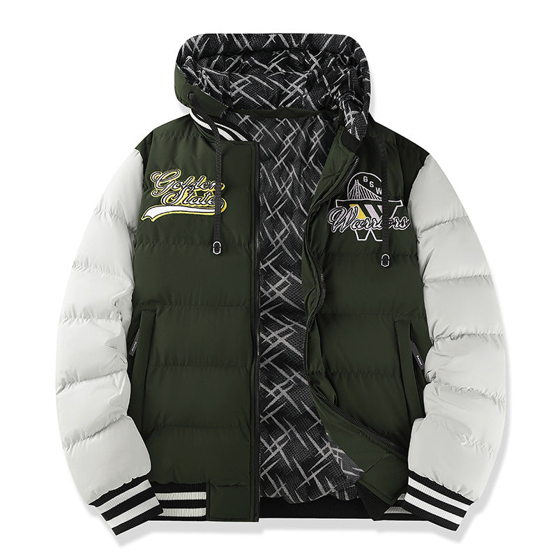 Men's Fashion Quilted Jacket with High Collar and Contrasting Accents Mune Fashion