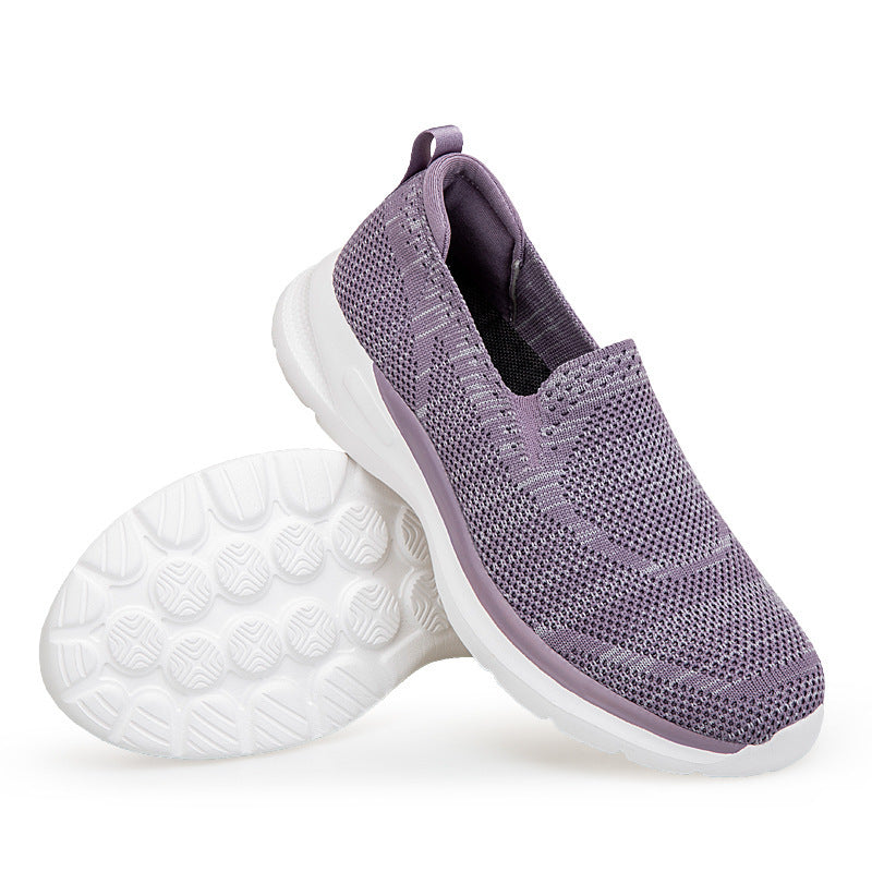 Women's slip-on knit trainer with sock-like shaft, pull tab, and responsive cushioning Mune Fashion