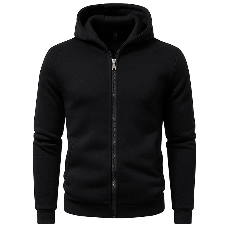 Men's hooded sweat jacket with full zip, fleece lined and slim fit Mune Fashion