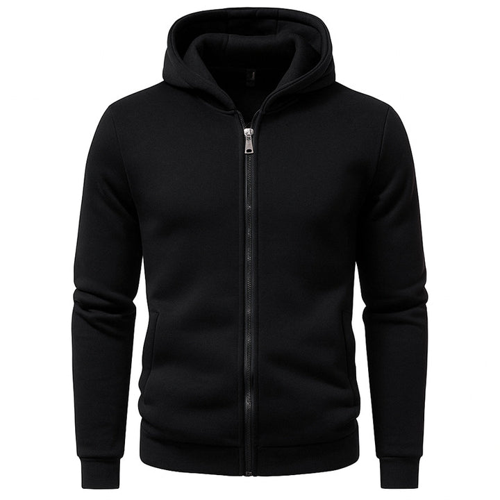 Men's hooded sweat jacket with full zip, fleece lined and slim fit Mune Fashion