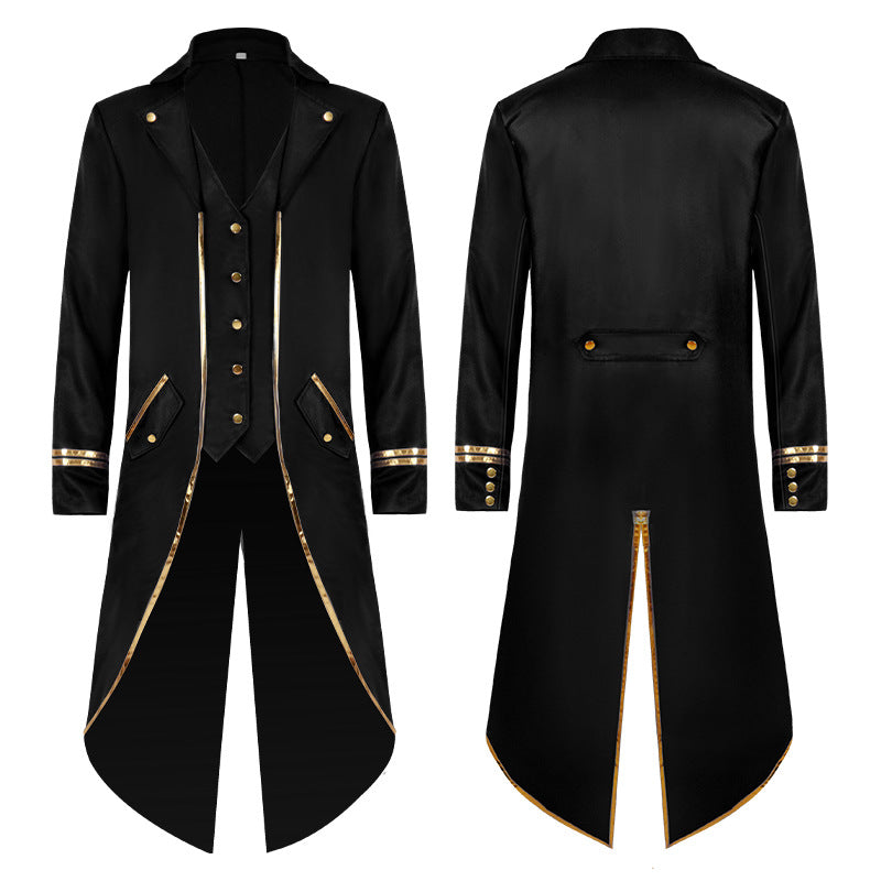 Women's longer tailored blazer coat with gold chain detail and single-breasted closure Mune Fashion