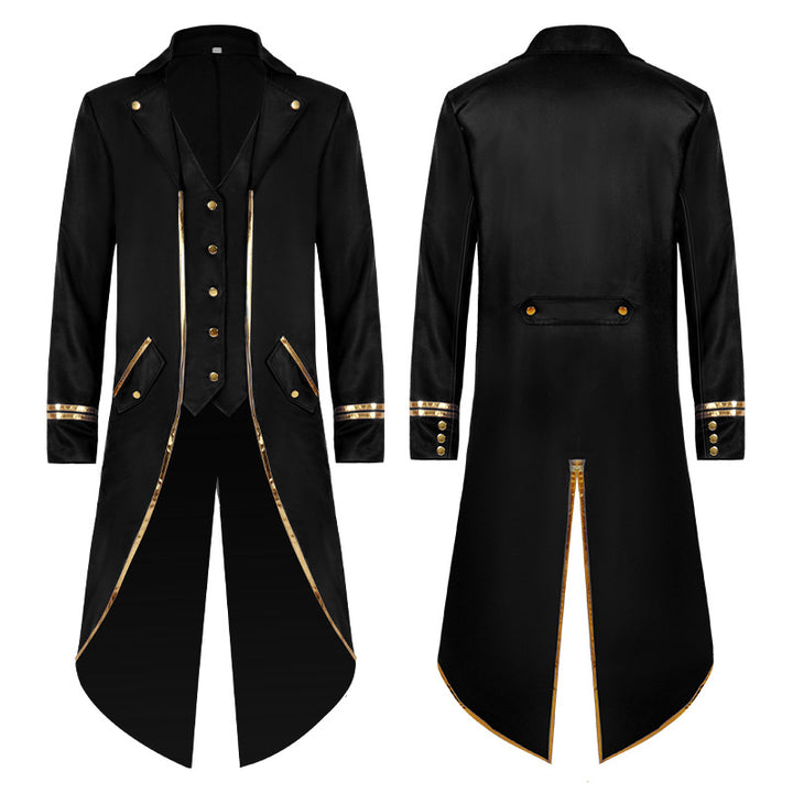 Women's longer tailored blazer coat with gold chain detail and single-breasted closure Mune Fashion