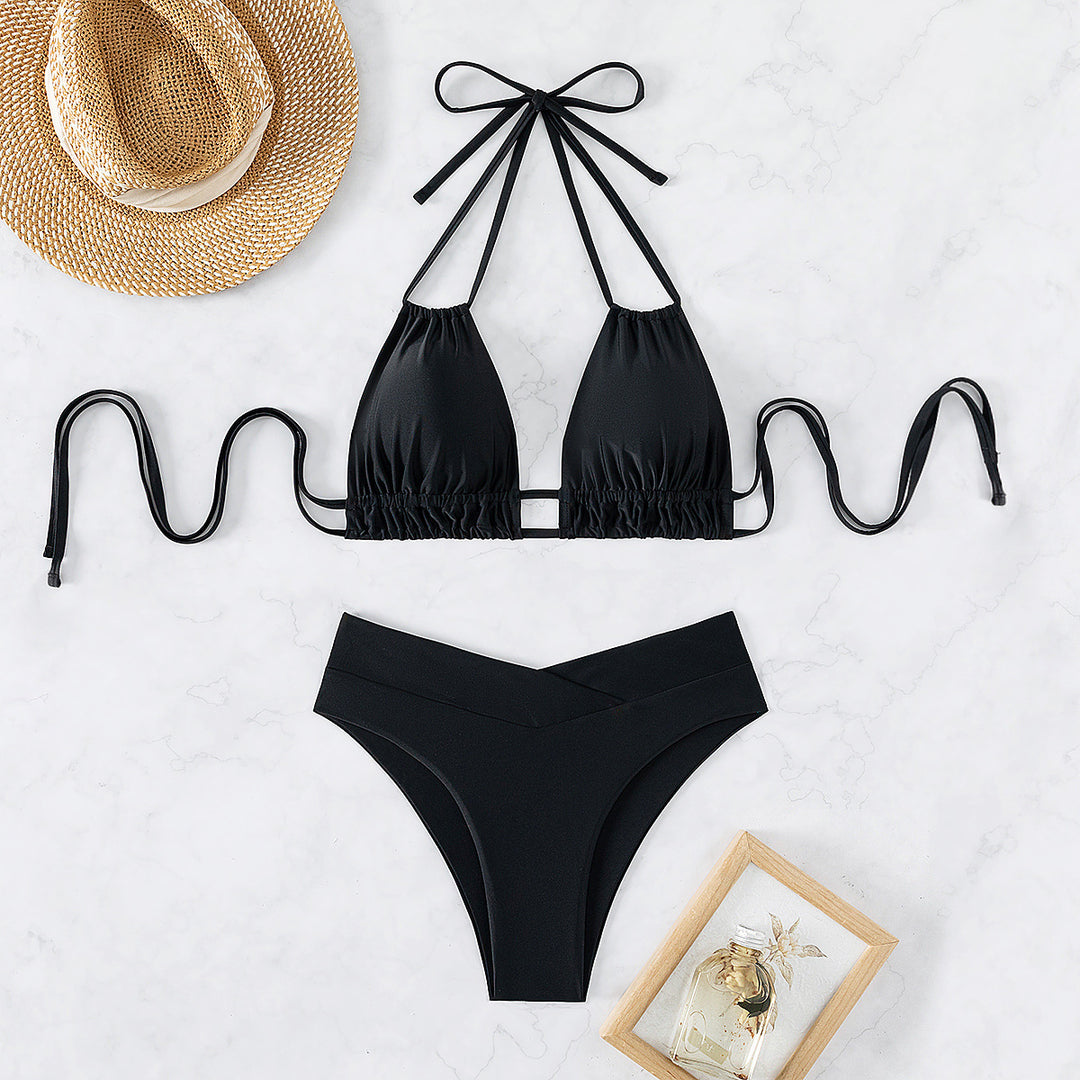 Women's High-Waisted Triangle Bikini Mune Fashion