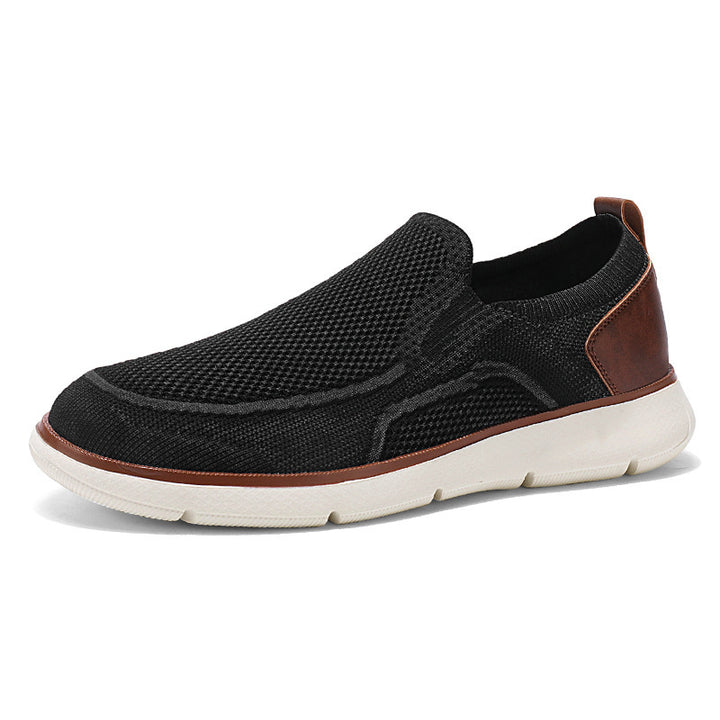 Men's breathable knitted slip-on shoes with elastic entry and shock-absorbing EVA sole Mune Fashion