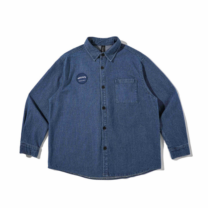 Men's Robust Cord Overshirt in Worker Style with Chest Pocket Mune Fashion