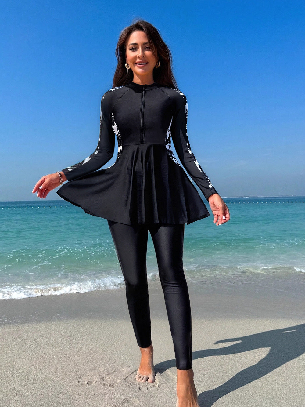 Women's swimsuit with elegant skirt and long sleeves Mune Fashion